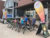 Guest sample delicious tacos at Old Ottawa East local eatery during bike and food tour of Ottawa with Escape Tours rentals